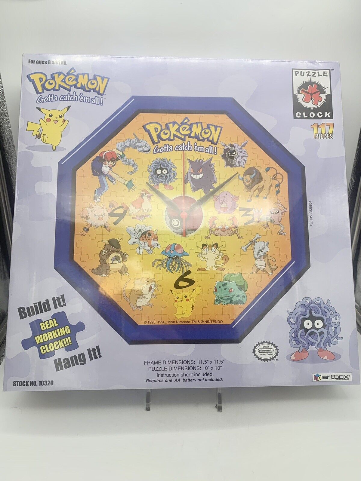1998 Pokémon Puzzle Clock Official NINTENDO Licensed Product, SEALED NEW IN BOX