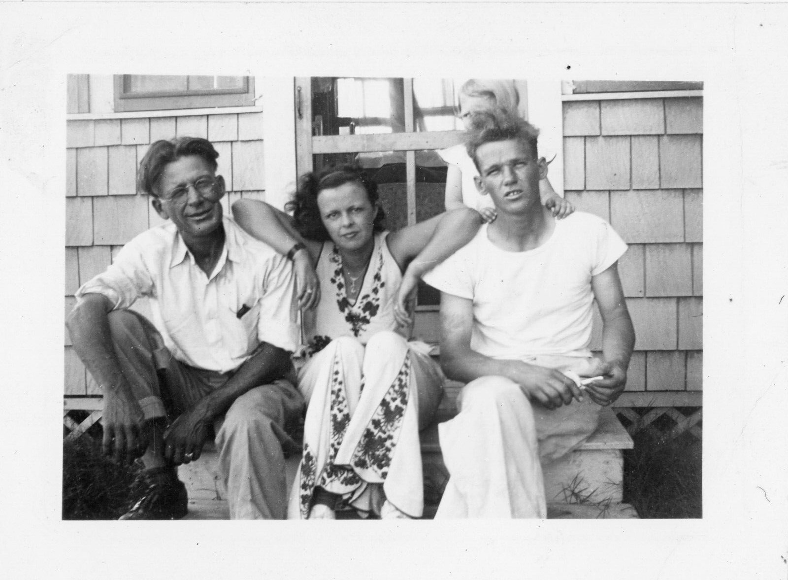 Found Photo Young Woman Handsome Men Classic American Friends Vintage Original