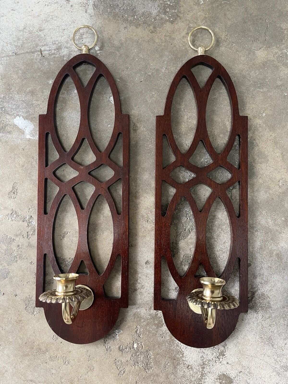 Vintage Mid Century Pair Of Candle Wall Sconces 
