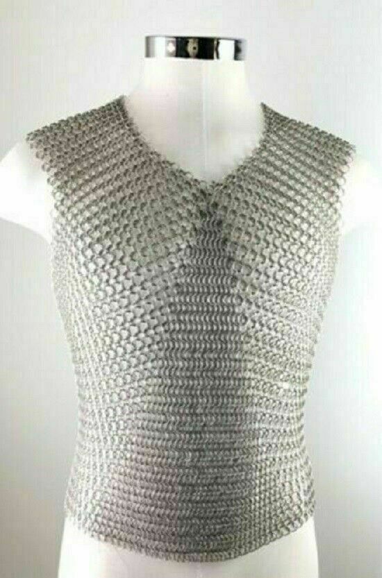 DGH® Aluminum Butted Medieval Armor Chainmail Sleeveless T-Shirt 10 MM Ring H1