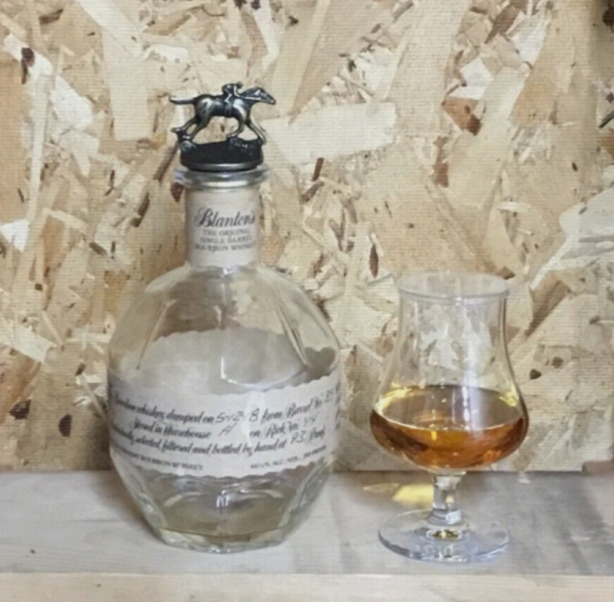 Empty 2018 Blanton’s Kentucky bourbon whiskey bottle