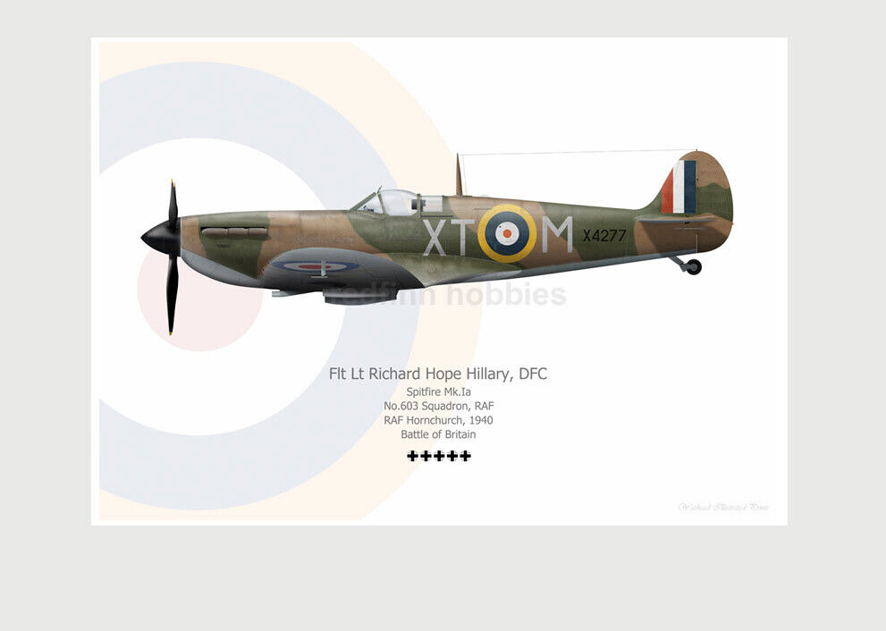 Warhead Illustrated SE Spitfire Mk.1a 603 Sqn RAF Aircraft Print