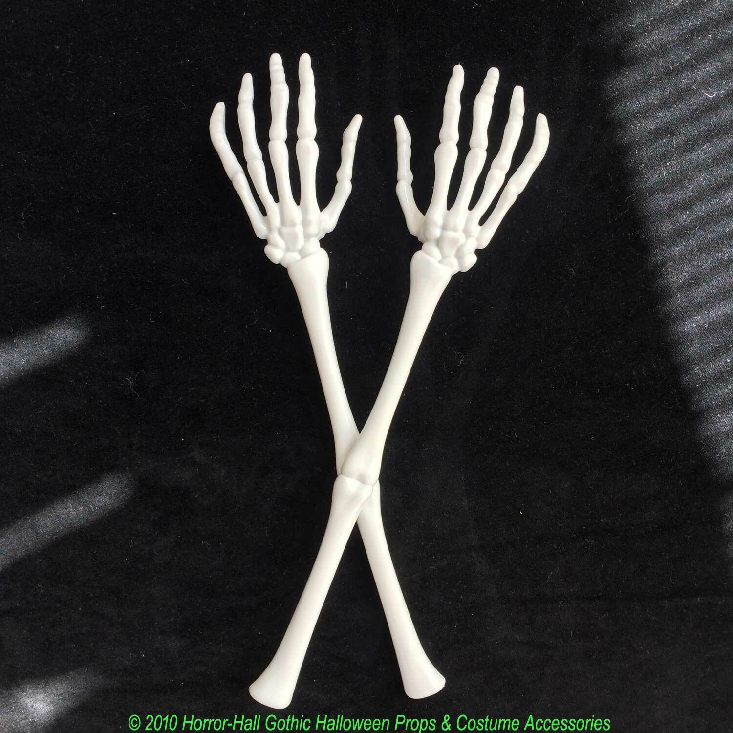 Gothic SKELETON TONGS SALAD SERVERS Hands Arms Halloween Prop Kitchen Decoration