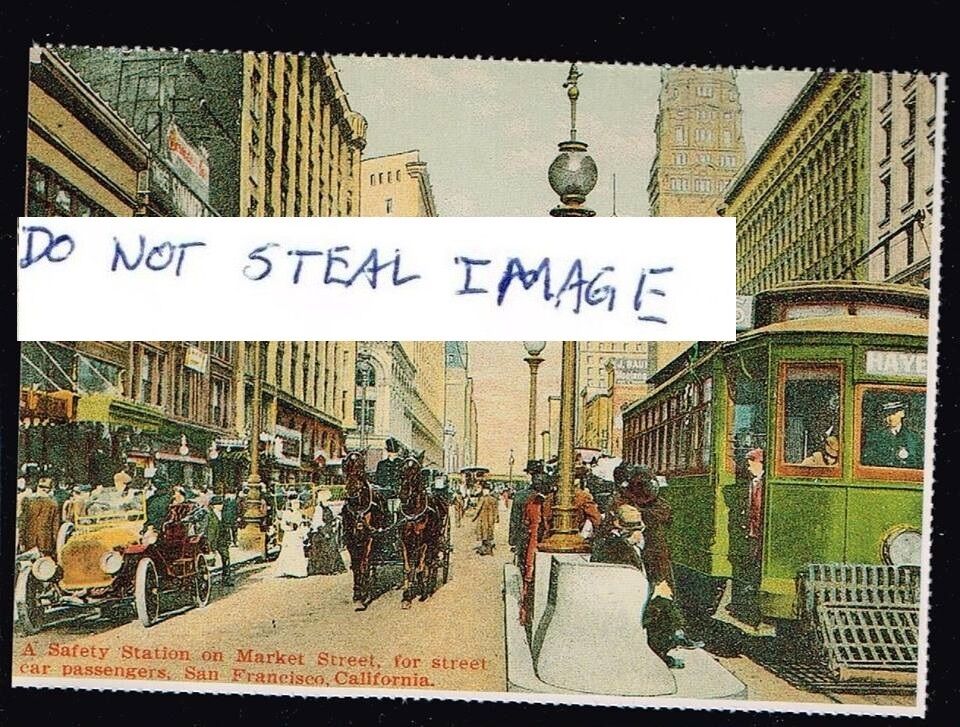 San Francisco Postcard (Read Description) C 1900s Safety Station At Market St