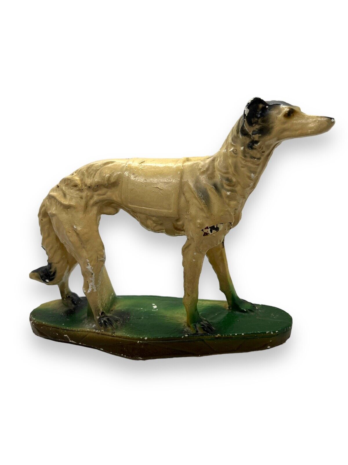Vintage Chalkware Greyhound Dog 1930-40s Repair On Tail See Pics