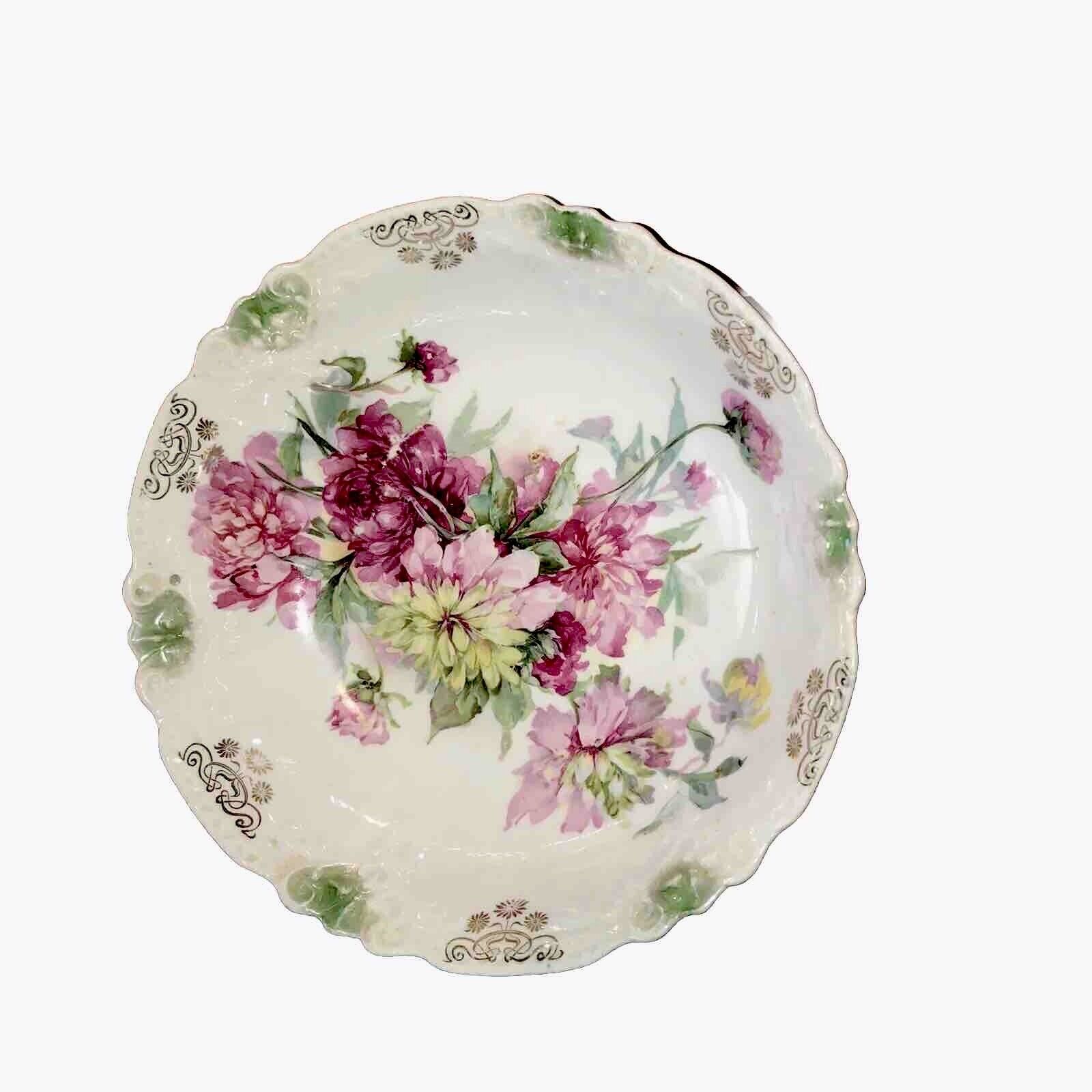 Large Antique Ceramic Serving Bowl Roses Cottage Chic ￼ Fun