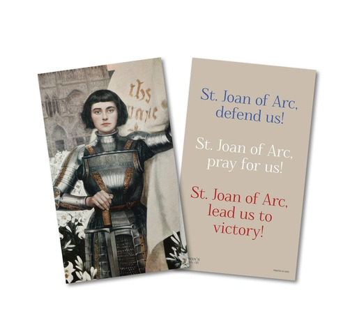 St. Joan of Arc with Prayer to Saint Joan of Arc - Paperstock Holy Card 4150