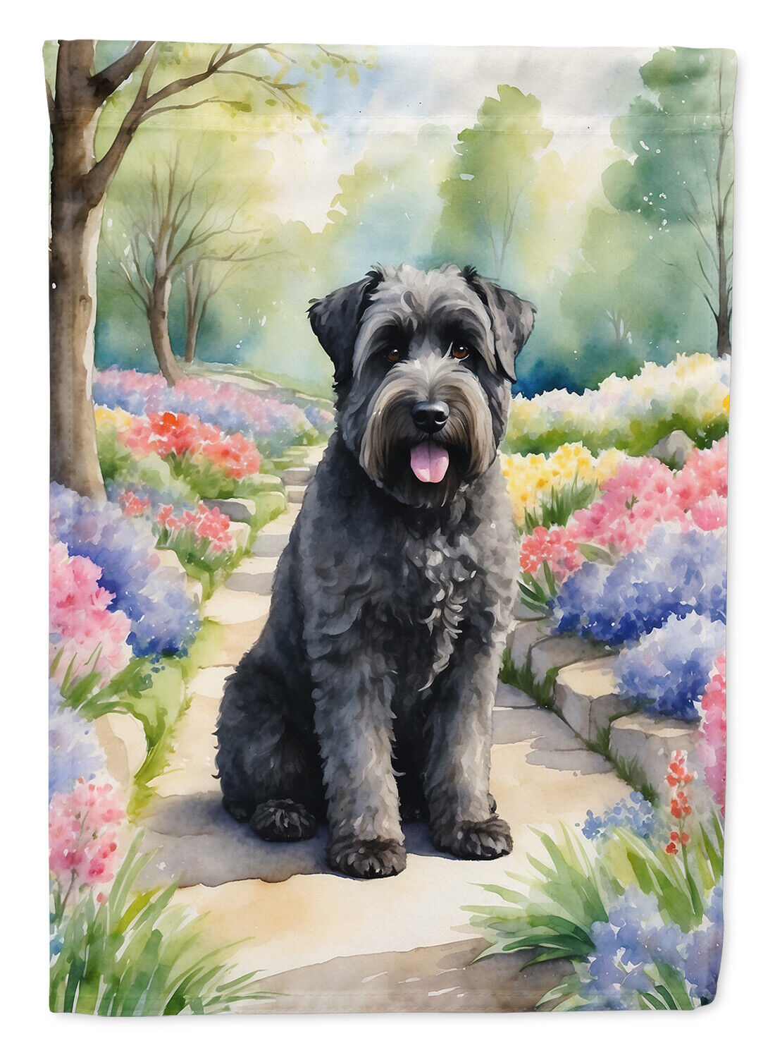 Bouvier des Flandres Spring Path Flag Canvas House Size DAC6579CHF