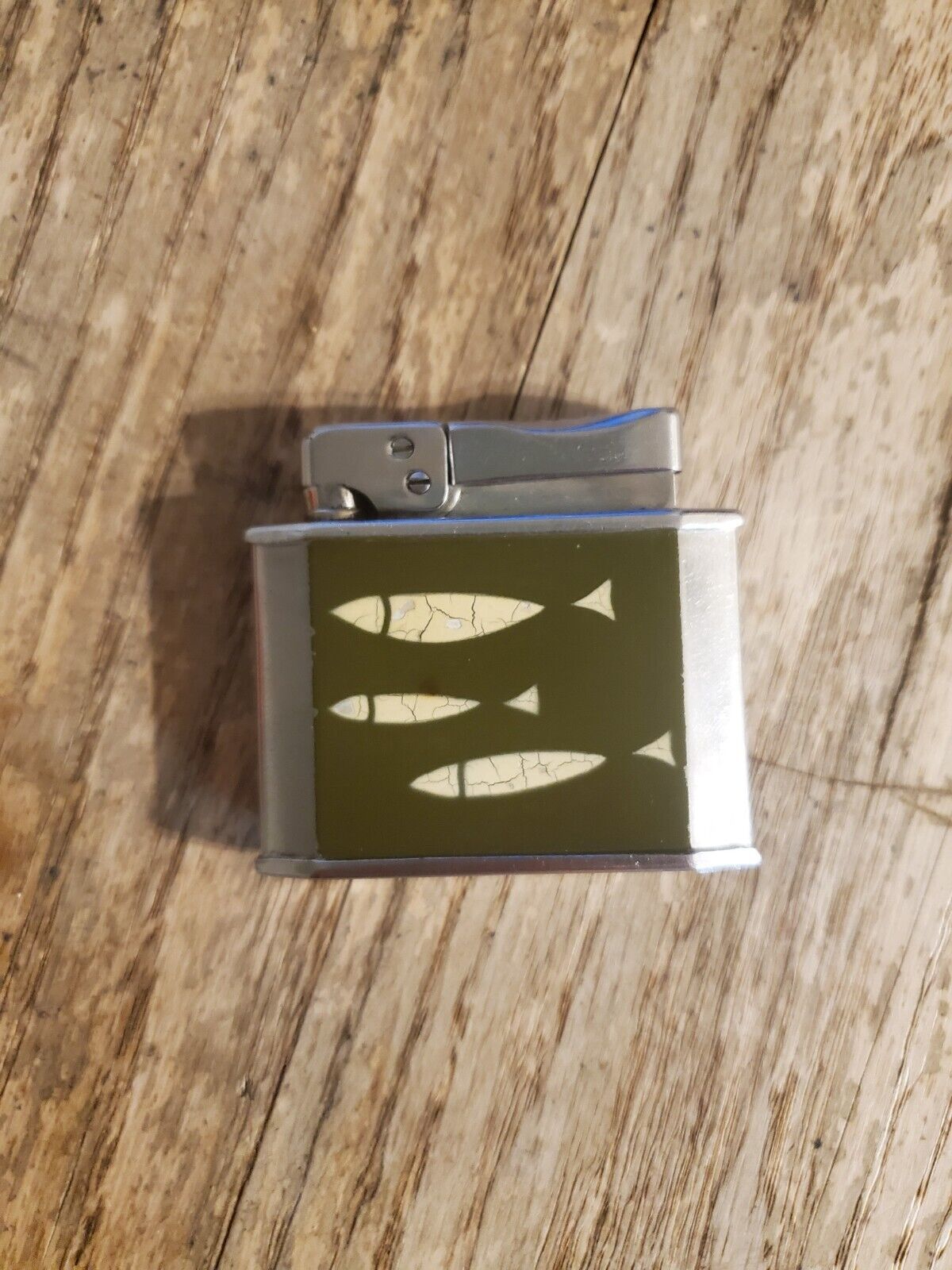 Vintage Rogers Art Deco Green Fish Lighter Untested