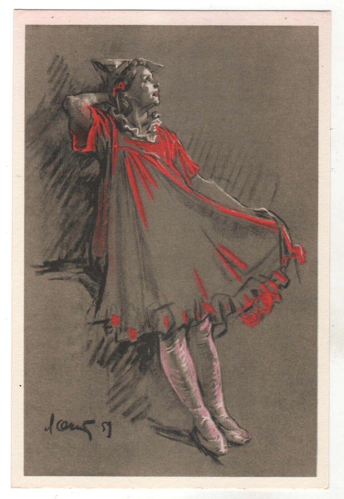 1960 Galina ISAEVA as DASHA BALLET Ballerinas Dancer ART Russian Postcard OLD