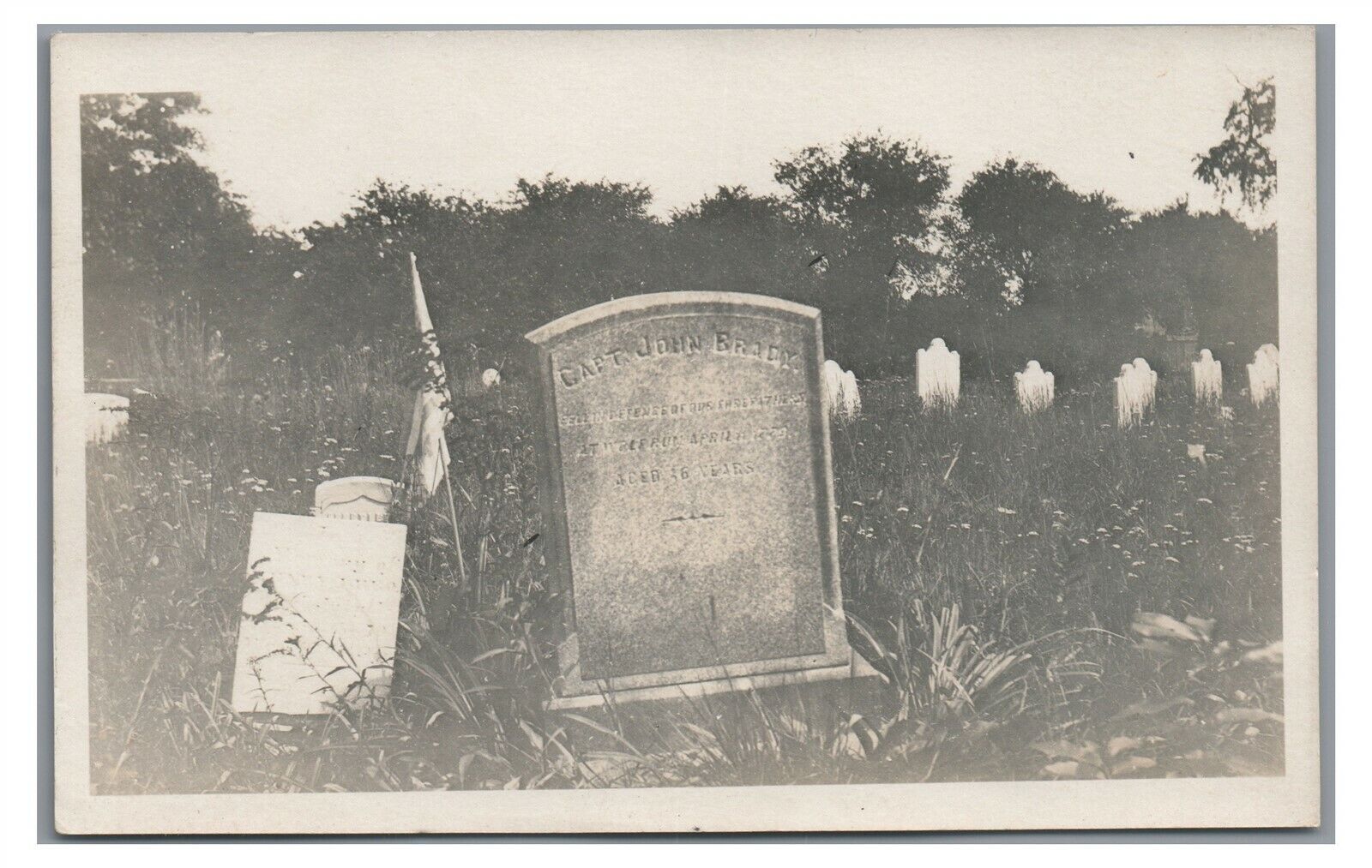 RPPC Revolutionary War Capt Brady HALLS PA Lycoming County Real Photo Postcard