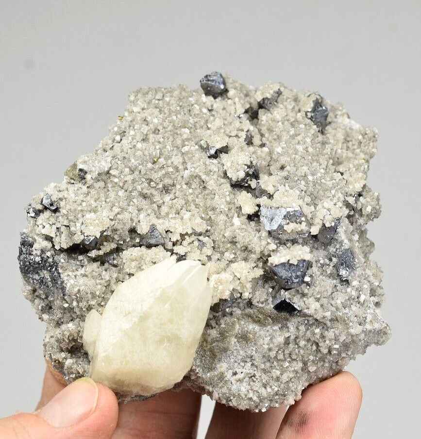 Calcite on Dolomite and Galena - Brushy Creek Mine, Reynolds Co., Missouri
