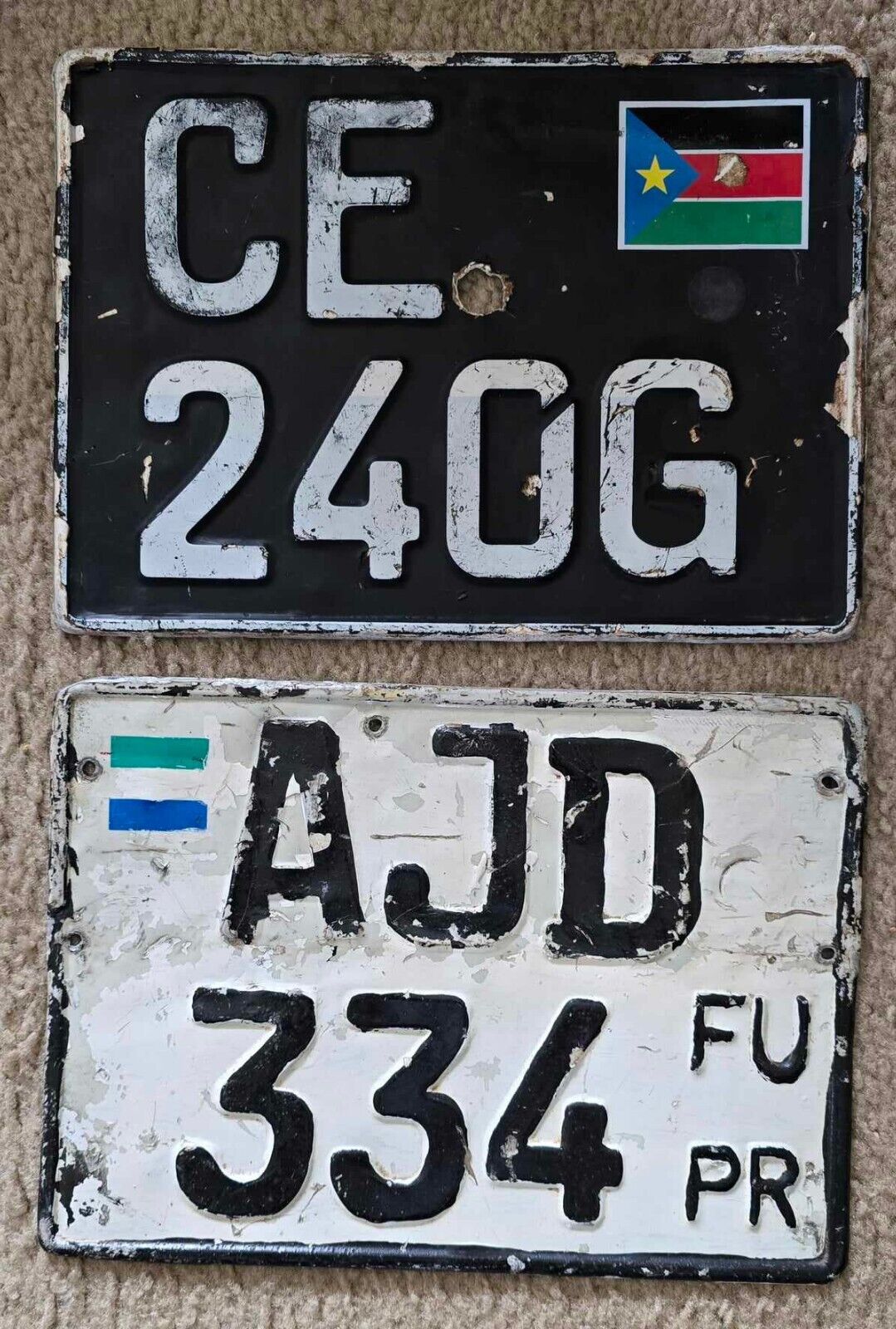 South Sudan license plate SOUTH SUDANESE number plate AFRICA plus SIERRA LEONE