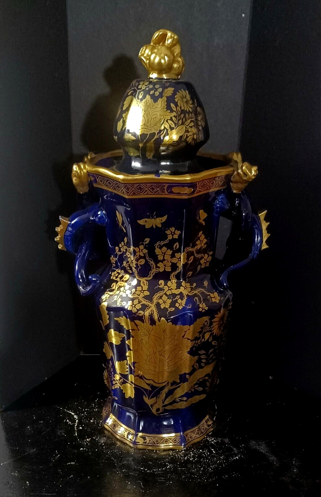 Antique English Huge Porcelain Lidded Urn, 20\