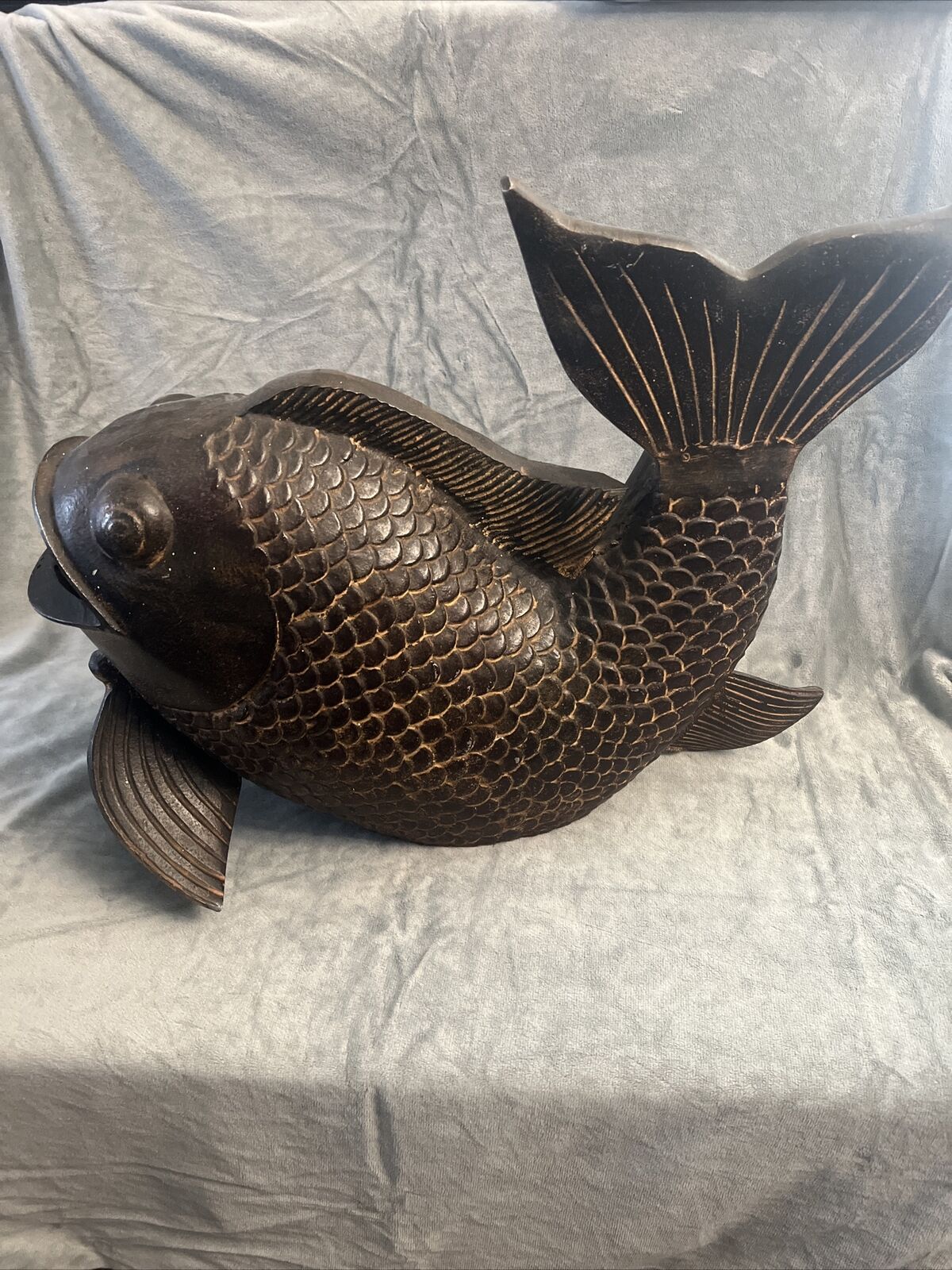Large Cast Iron Koi Fish 