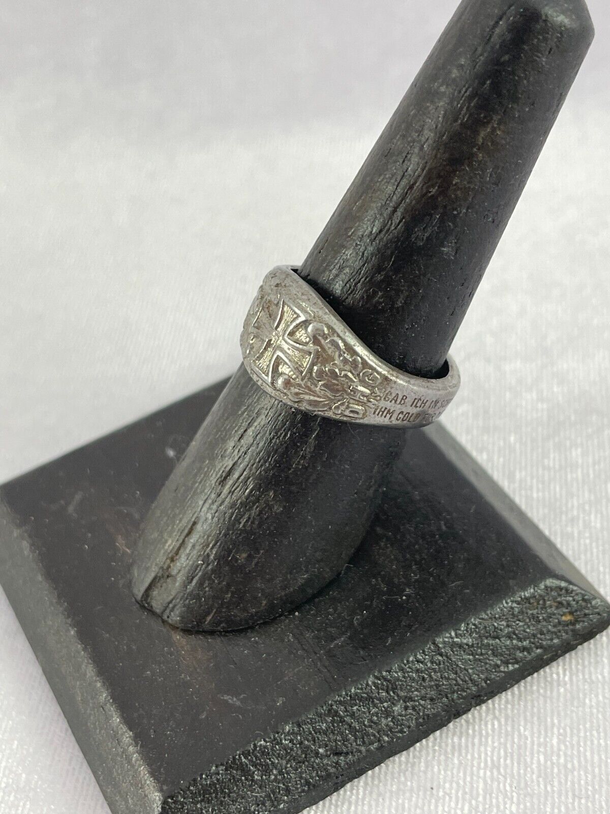 Antique WW1 1914 DHG NY German Iron Cross Ring “I Gave Gold for Iron” American