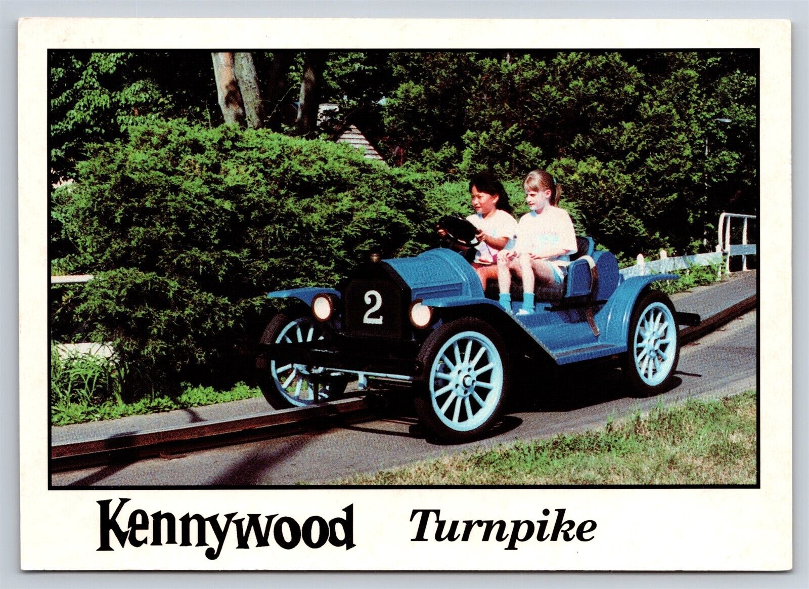 Postcard PA Kennywood Amusement Park Turnpike Car Ride Defunct AU11