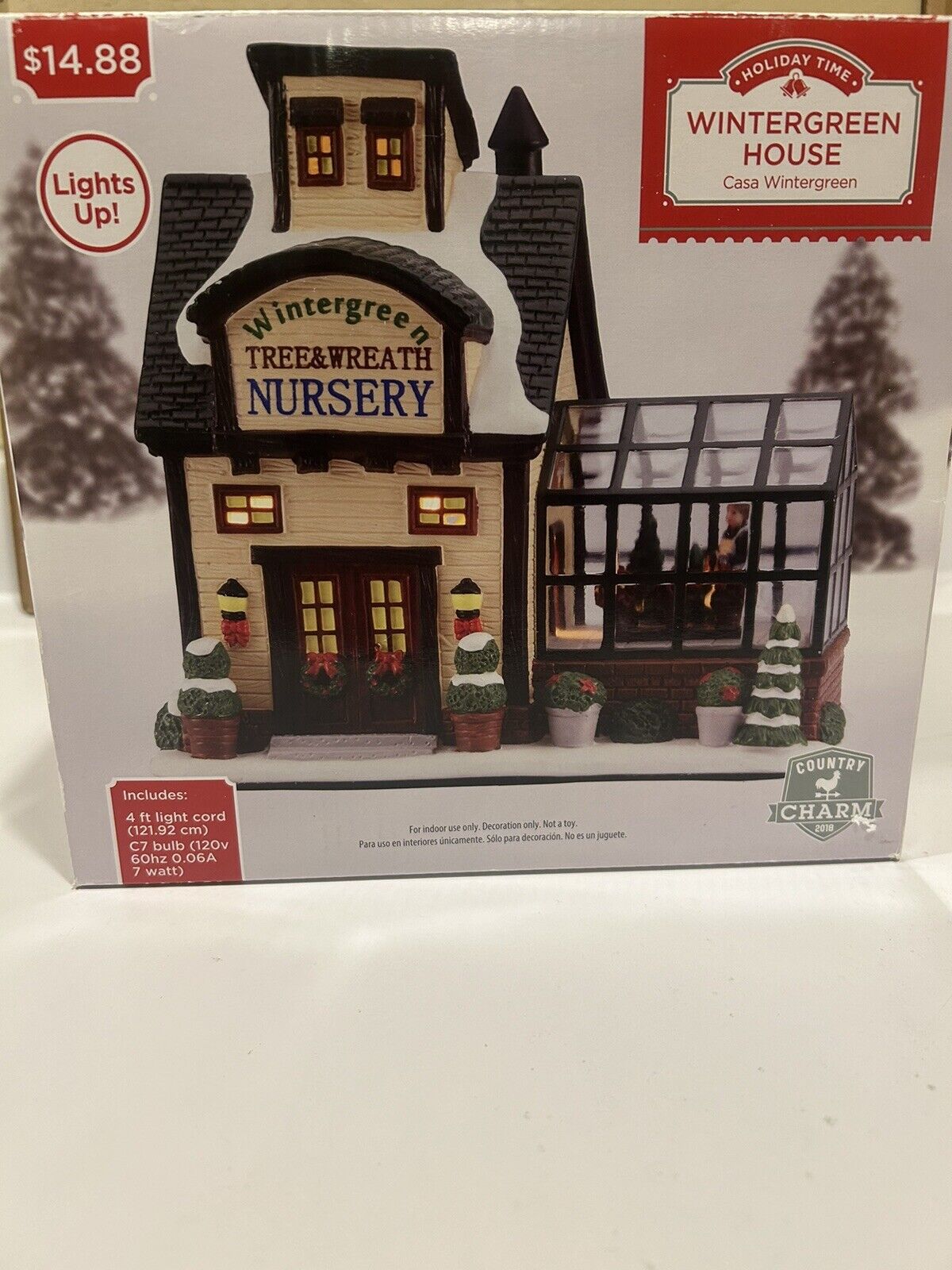 Holiday Time 2018 Wintergreen House Country Charm Brand New In box Lights Up
