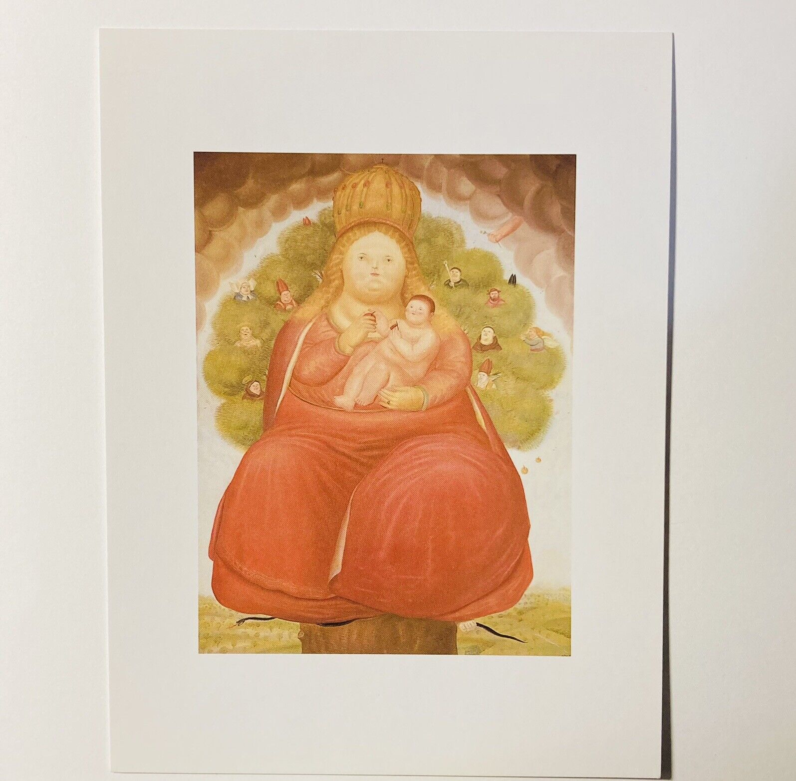 1998 Phaidon Press Postcard “Our Lady Of Cajica” Fernando Botero Round Figure P2