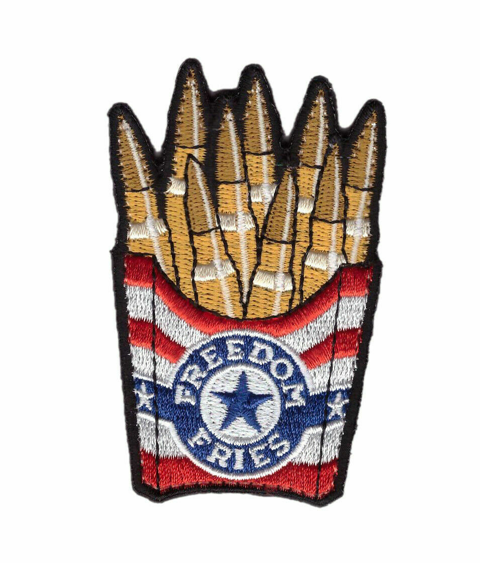 Patch Freedom Fries 2nd Amendment USA Patriot VELCRO® BRAND Hook Fastener 3