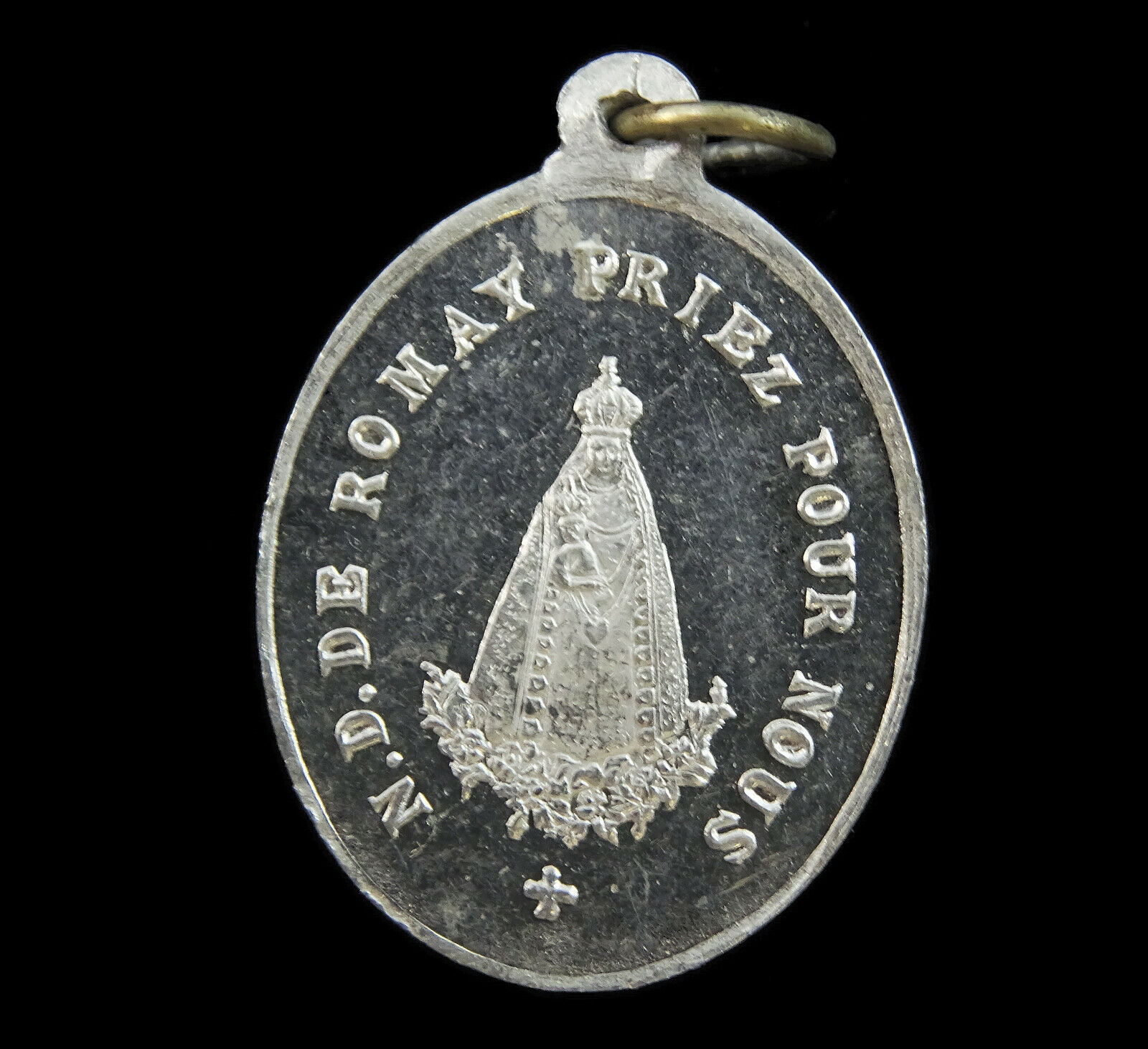 Notre Dame de Romay Vintage French Catholic Medal Aluminum St Ann Saint Anne