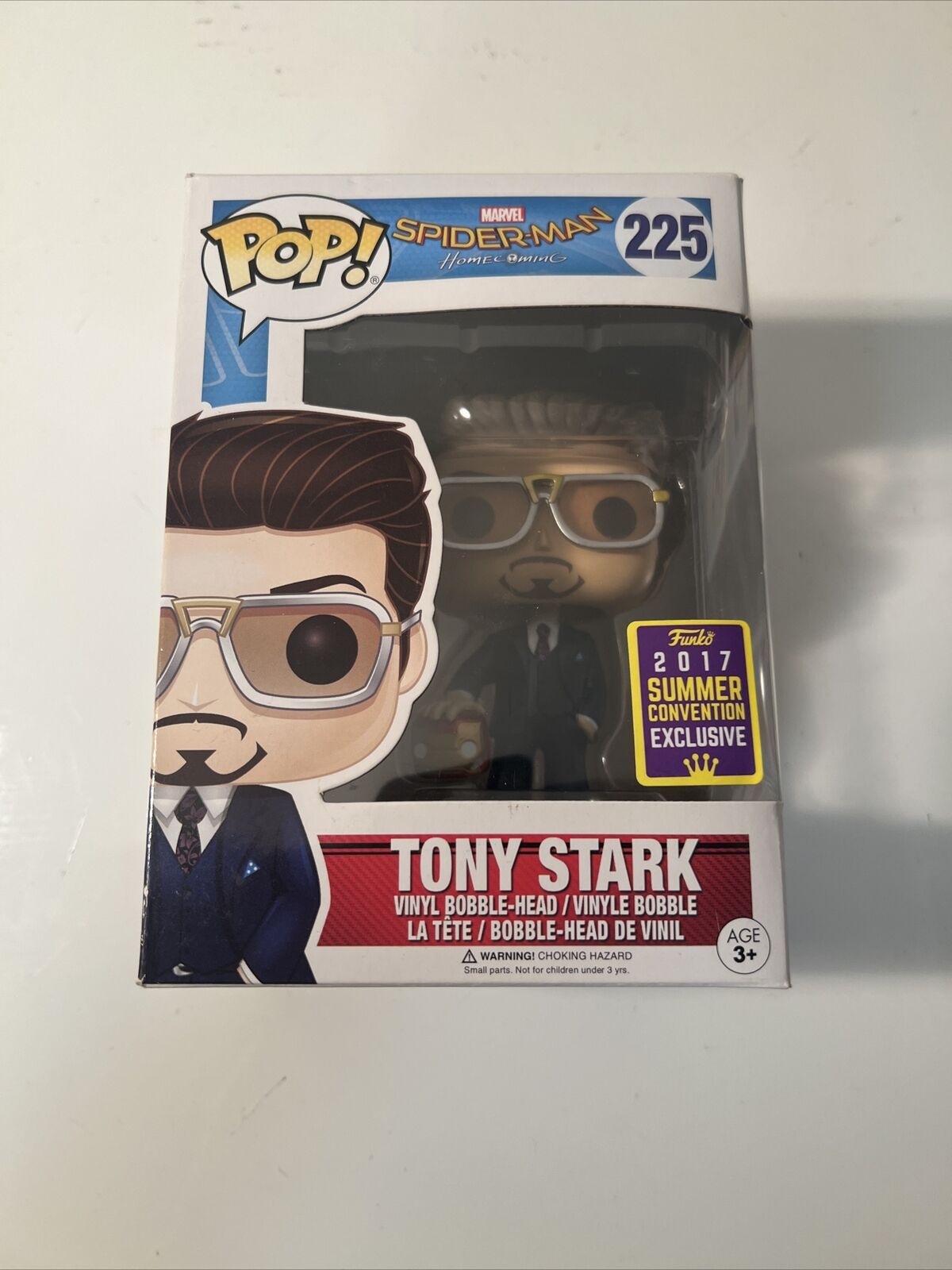 Funko Pop Tony Stark with Mask 225 🌟2017 SD Summer Convention🌟VAULTED Marvel