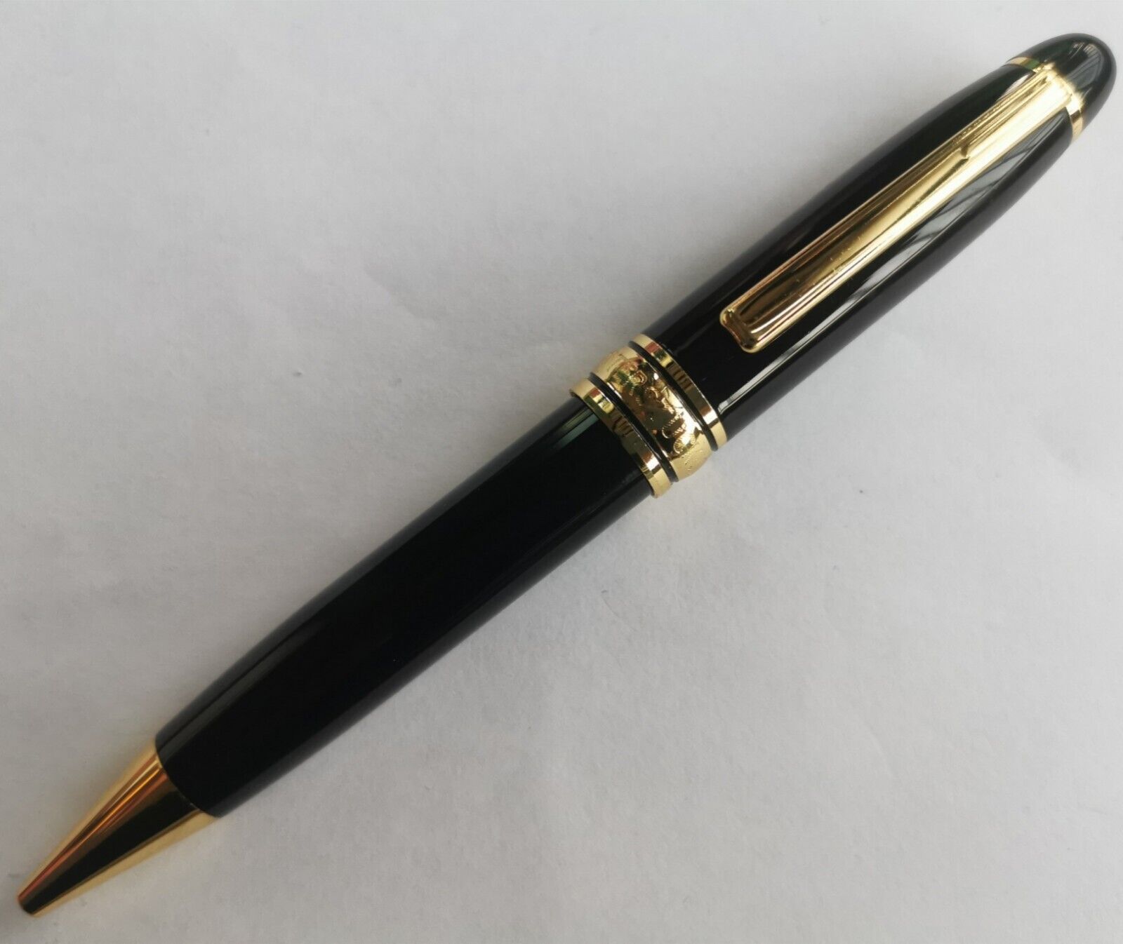 Luxury Le Grande Series Black+Gold Clip 0.7mm nib Ballpoint Pen NO BOX