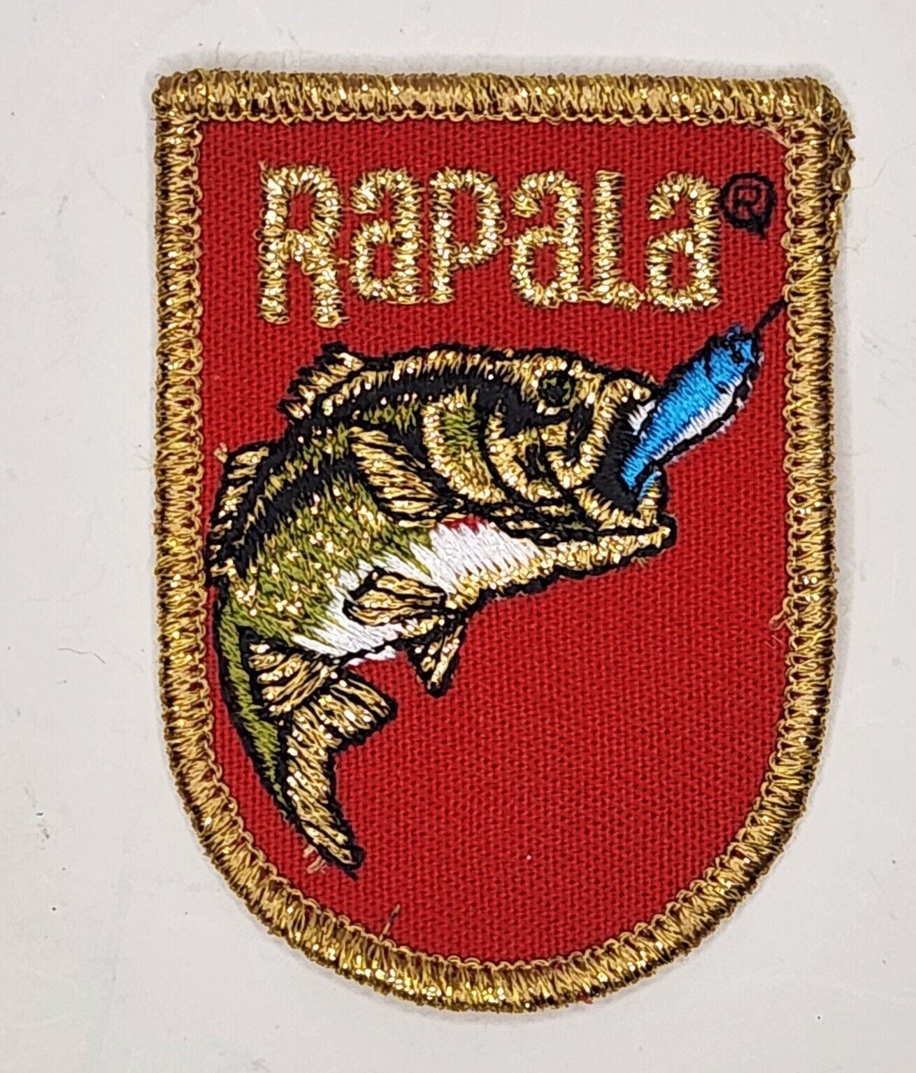 Vintage Rapala Fishing Lures - Bass Fishing Red Gold Embroidered Patch