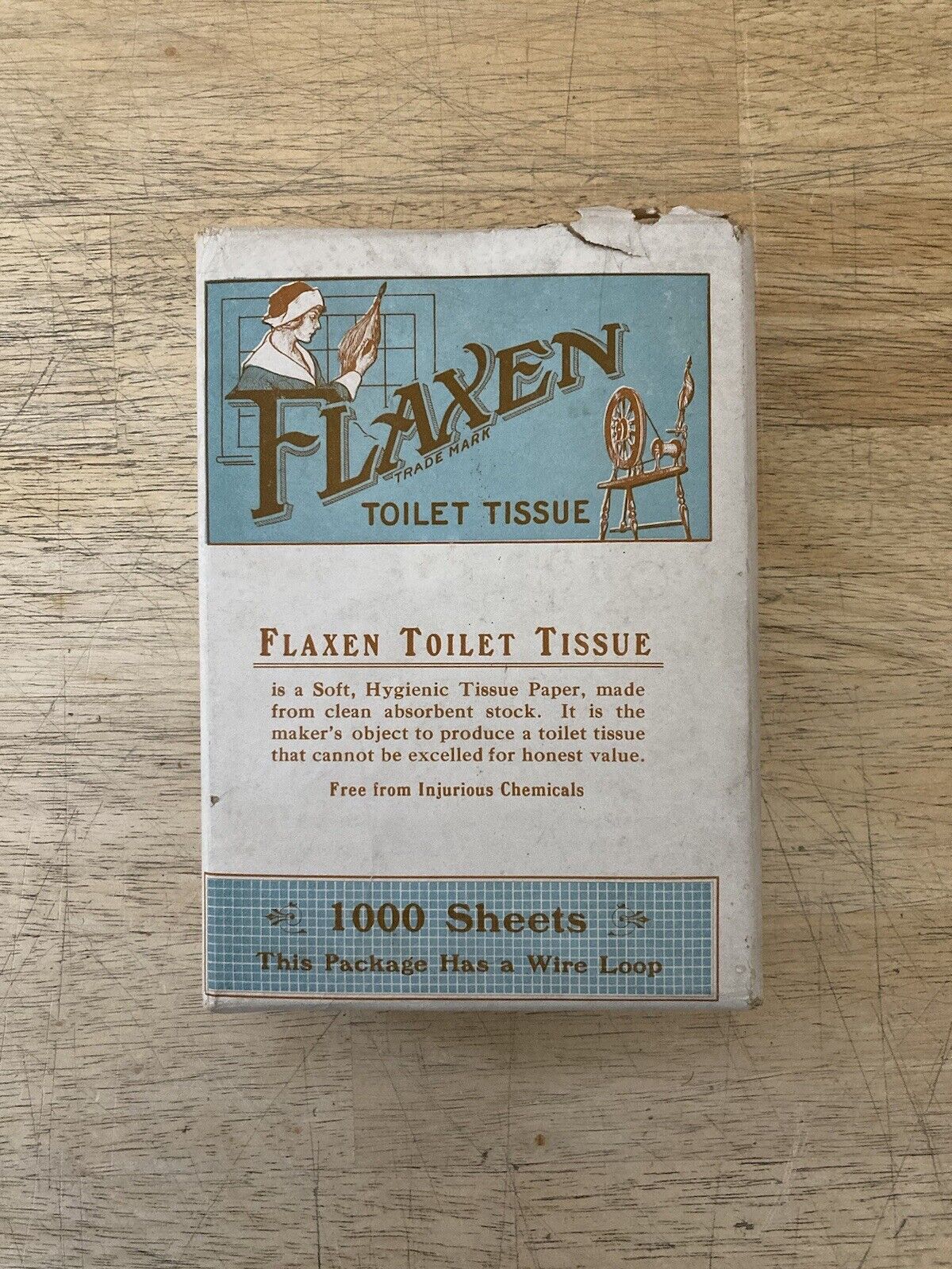 Antique Flaxen Trademark Toilet Tissue Paper 1000 Sheets NOS