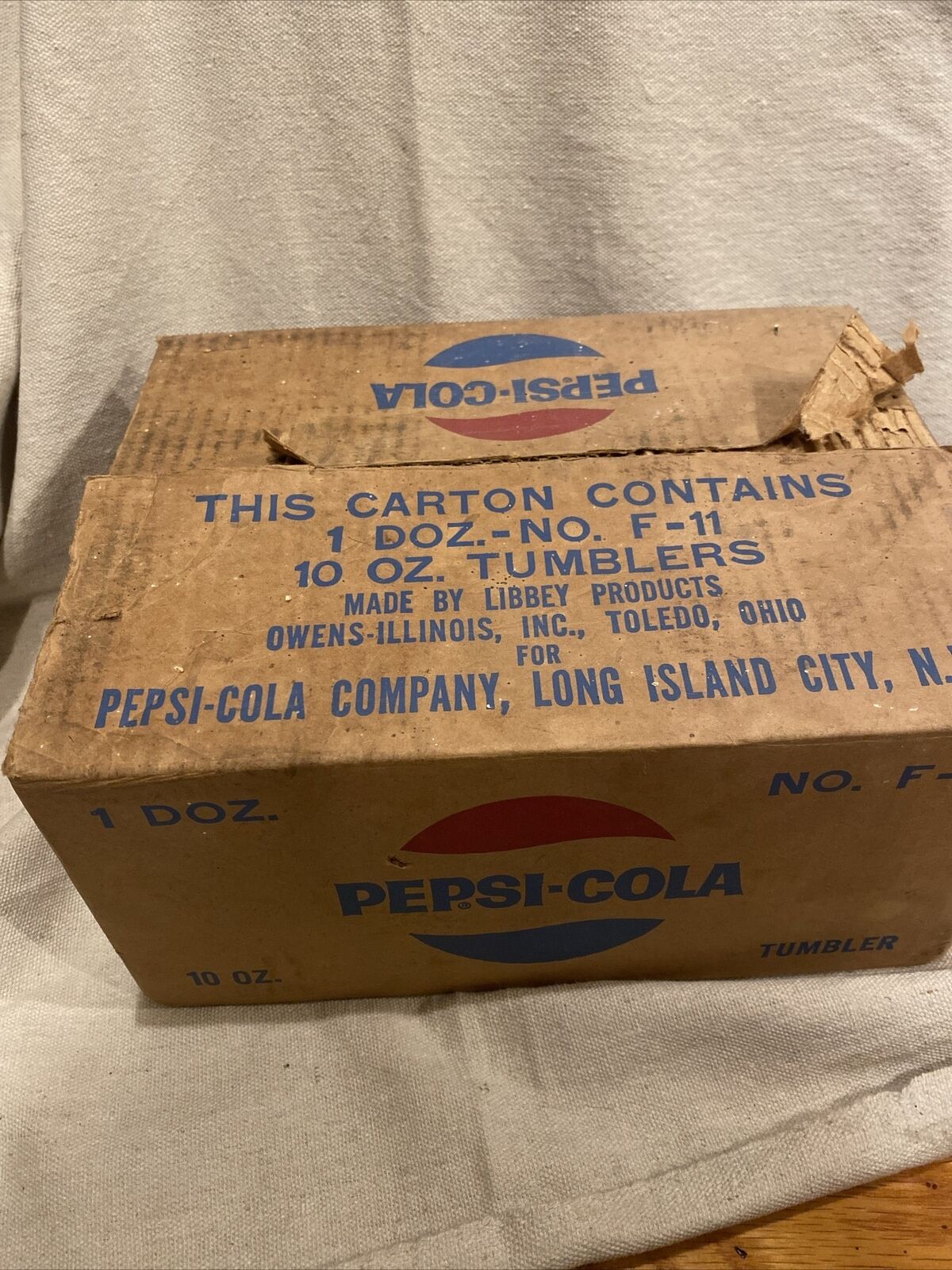 Case Of 12 Vintage Pepsi Cola Glass From 1960’s - Sealed For Decades, Rare Find