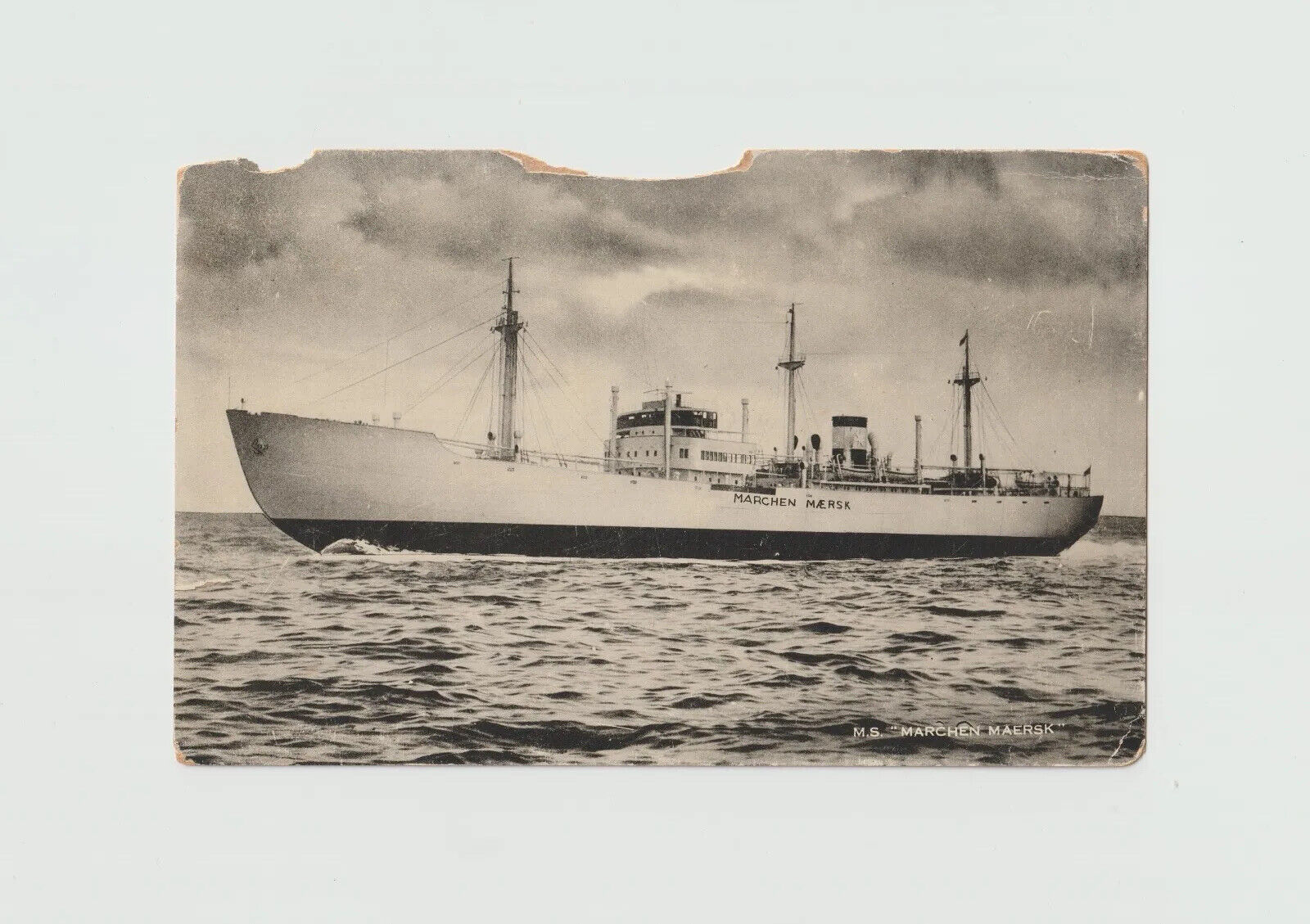 Vintage Postcard M.S. Marchen Maersk Ship Carte Postale  Black & White Photo