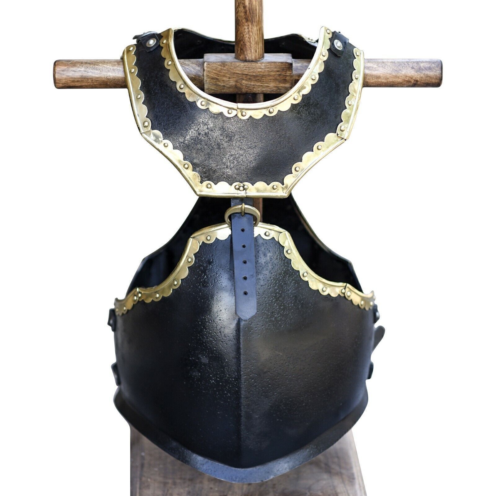 The Cursed Black Knight Functional Steel Practice Medieval Cuirass Gorget Set