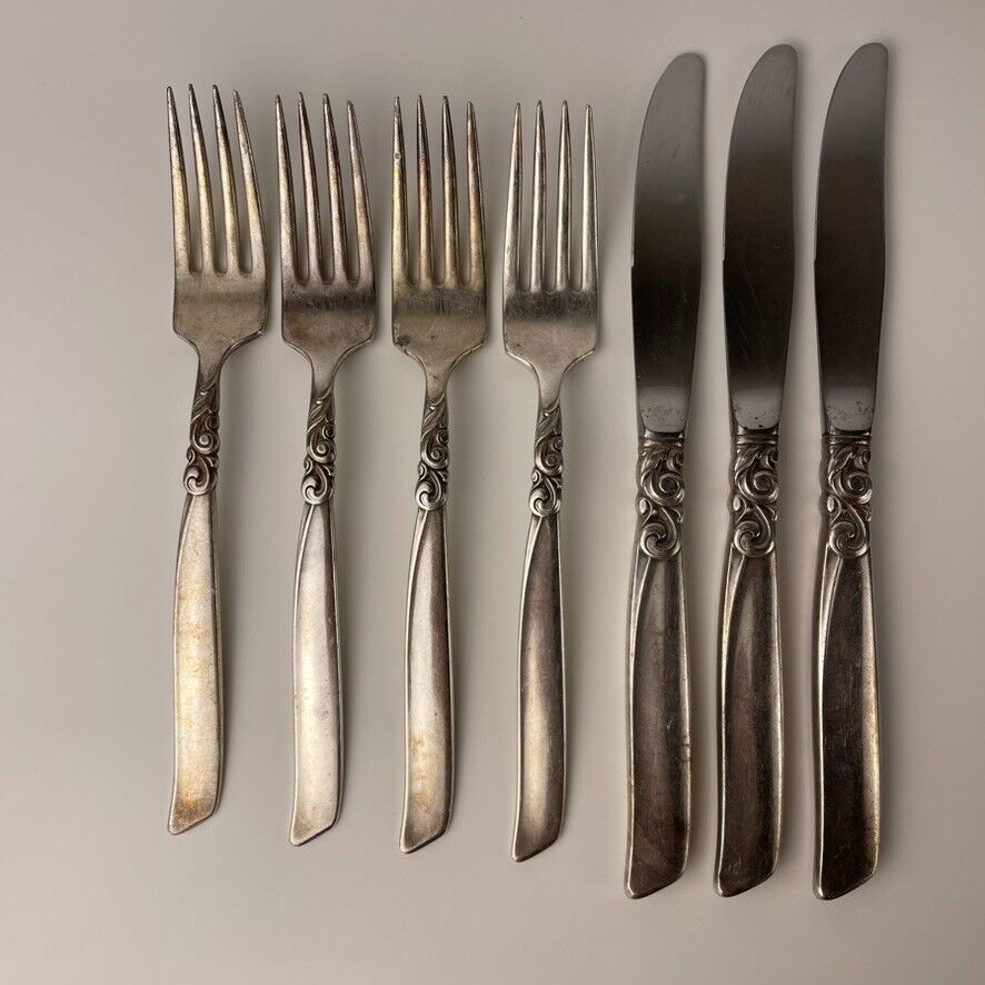 Community Oneida Silver Plated Flatware South Seas Forks and Knives