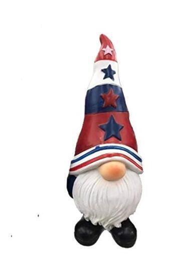 Patriotic 4th of July Memoral Day Gnome with Red White and Blue Hats Home 