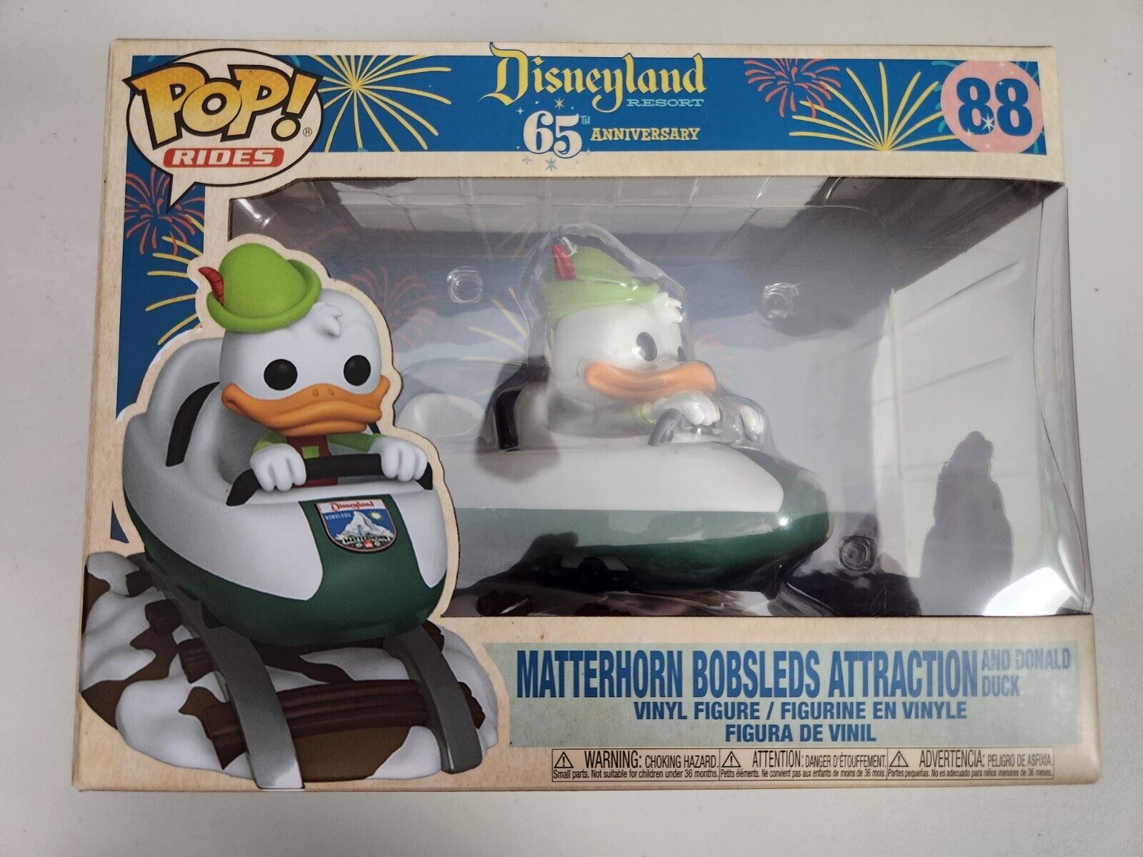 Funko Pop Rides Disneyland Matterhorn Bobsleds Attraction Donald Duck #88 Figure