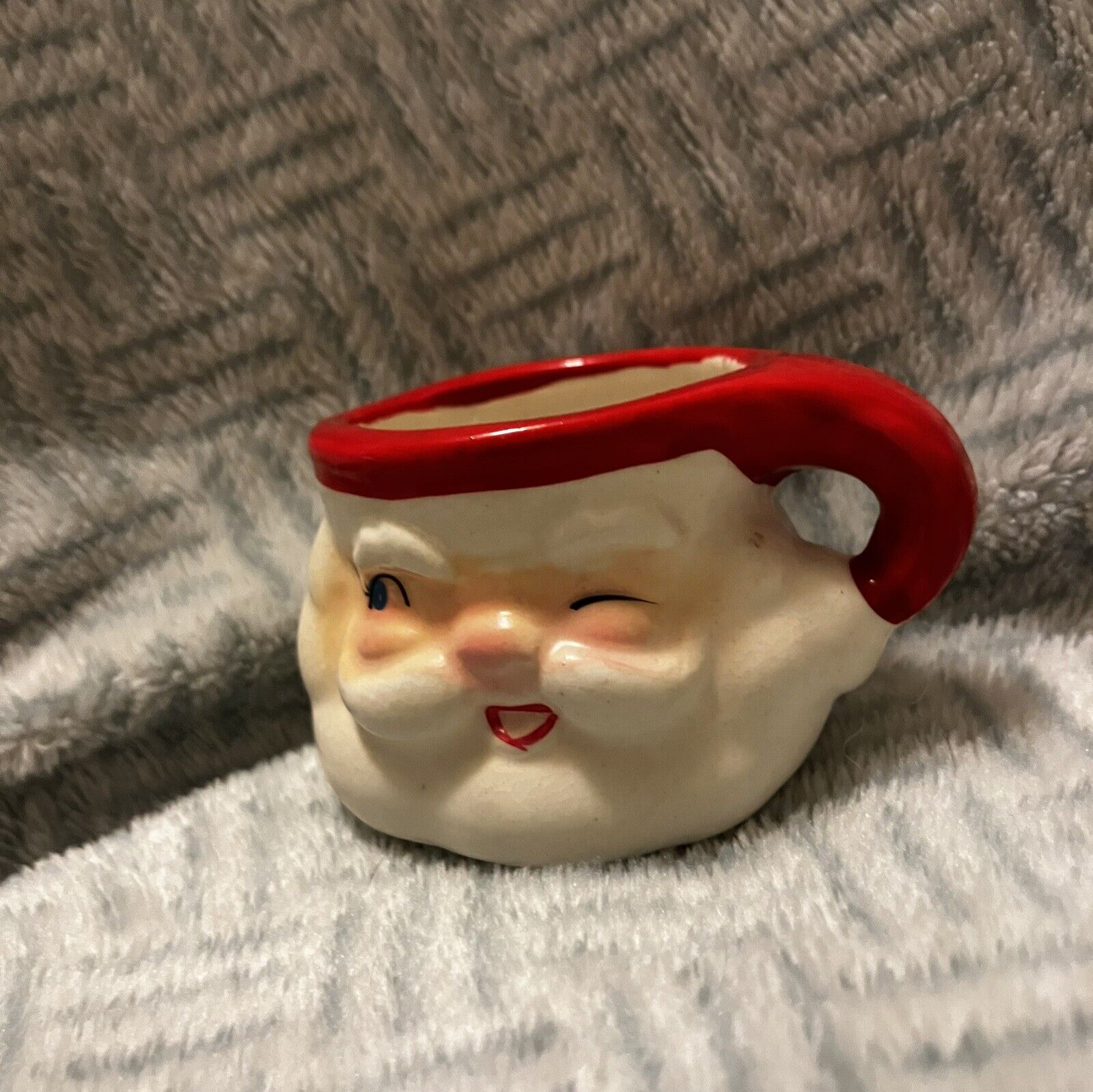 1960 Holt Howard Miniature Winking Santa Claus Mug Cup 1.5” High