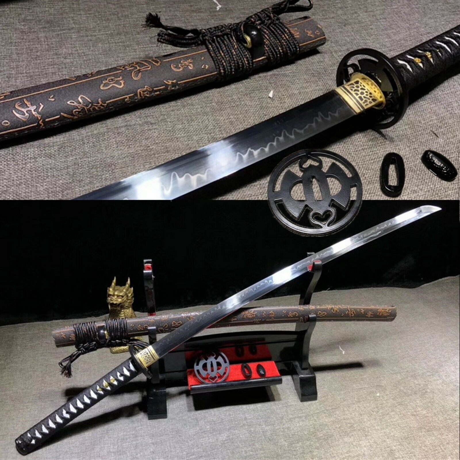 T10 Steel Clay Tempered Japanese Samurai Katana Full Tang Very Sharp