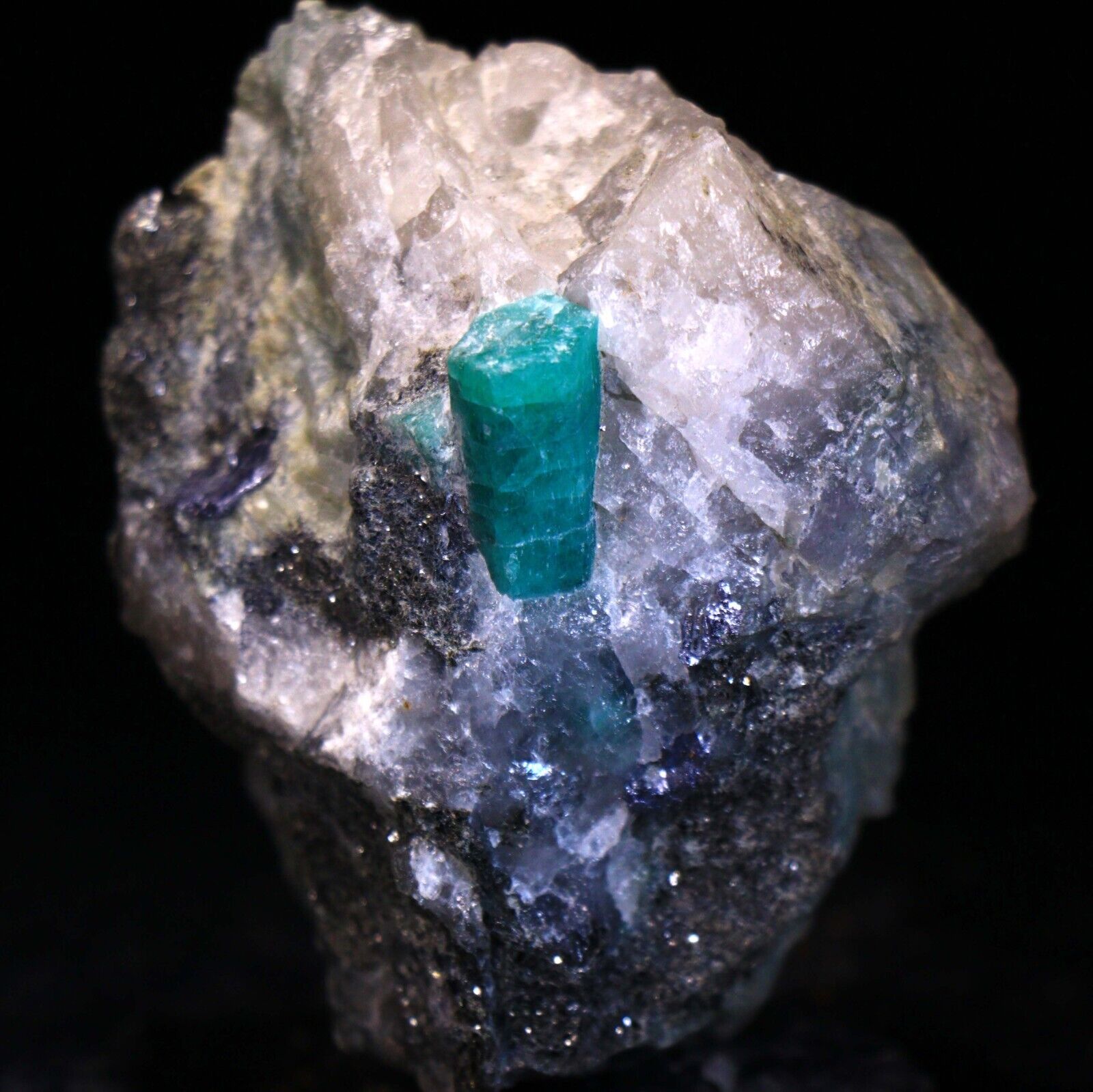 2.6 inch Deep Green Emerald Crystals on Matrix, Minas Gerais, Brazil EM218