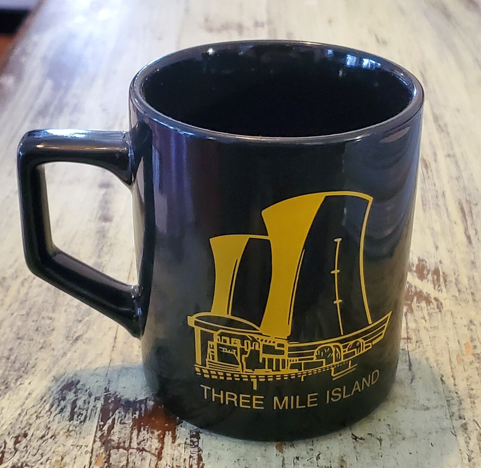 UNUSED Vintage Bechtel, Three Mile Island Clean-up Coffee Mug Black 3.5\