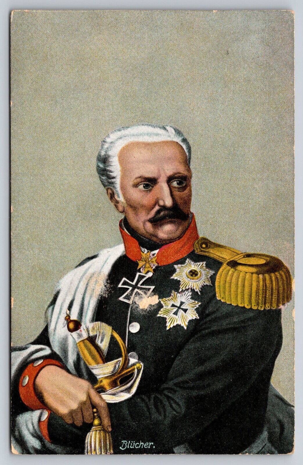 Postcard Prussia Gebhard Leberecht von Blücher defeated Napoleon c1909 1T