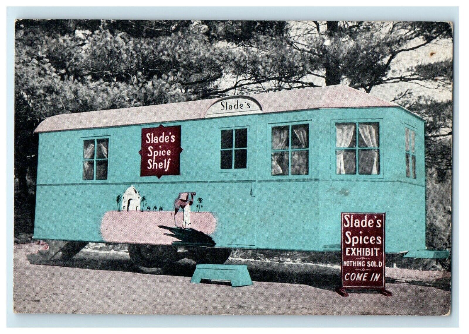 Slades Spice Shelf Educational Exhibit Trailer Chelsea Massachusetts MA Postcard