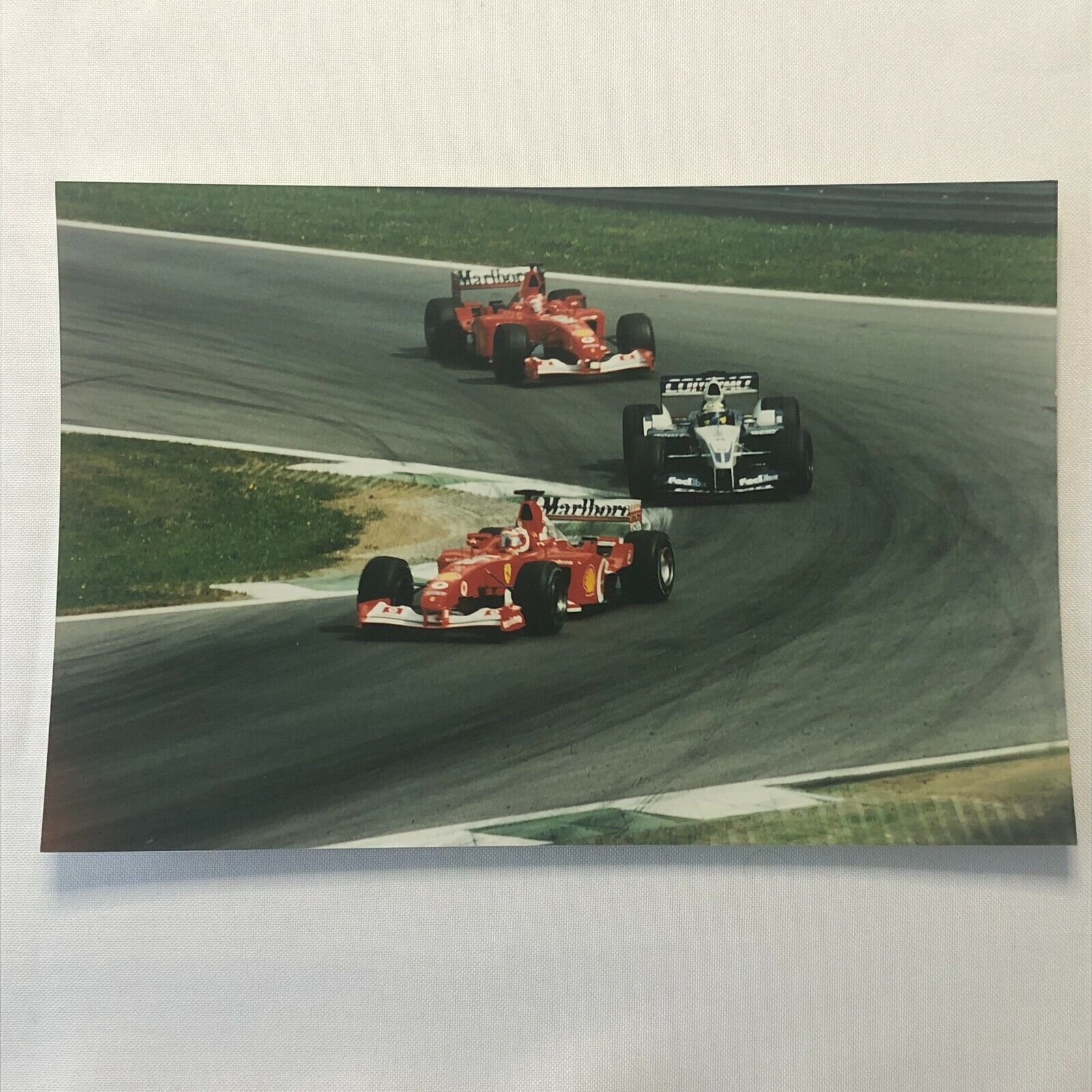 2002 Austrian GP Racing Photo Rubens Barrichello Michael Schumacher Ferrari Cars