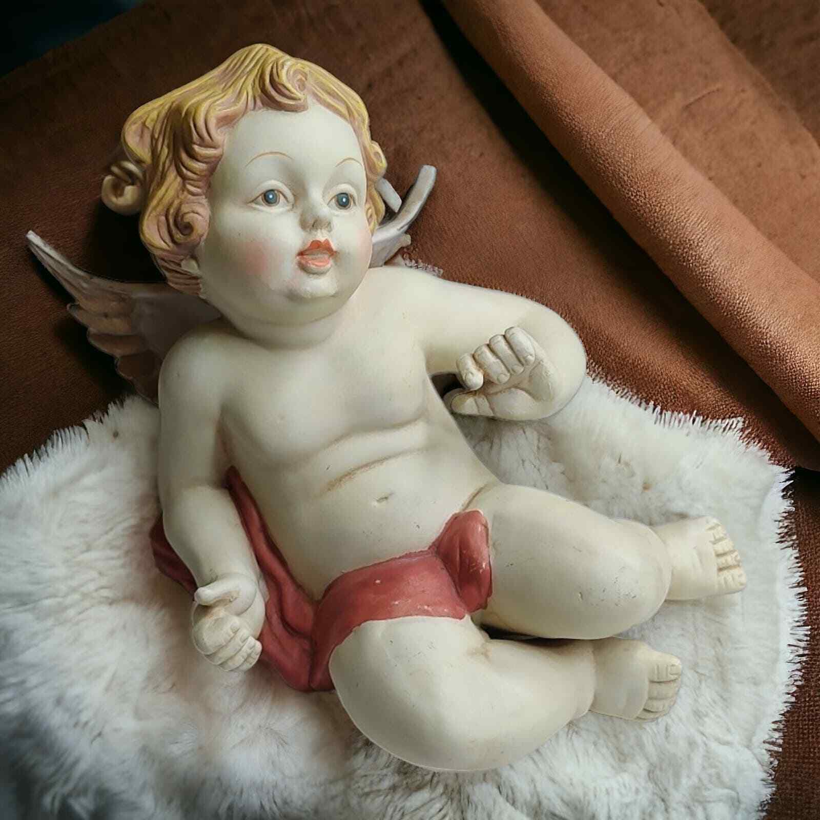 Handpainted Putto Cupid Angel Cherub Renaissance Baroque Rococo European Statue