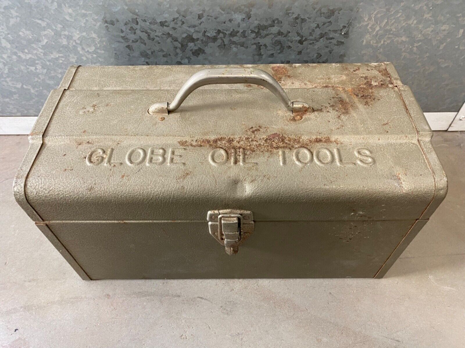 🔥 RARE Antique Old Early California Petroliana Globe Oil Tools Display Box \'60s
