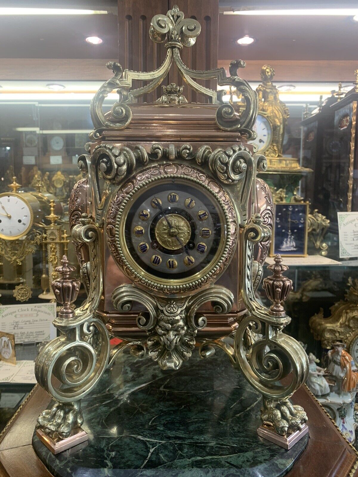ANTIQUE CLOCK EXTREMELY RARE 1868 PARIS EXPO FLORIATE CORNU/ JAPY FRERES WINNERS
