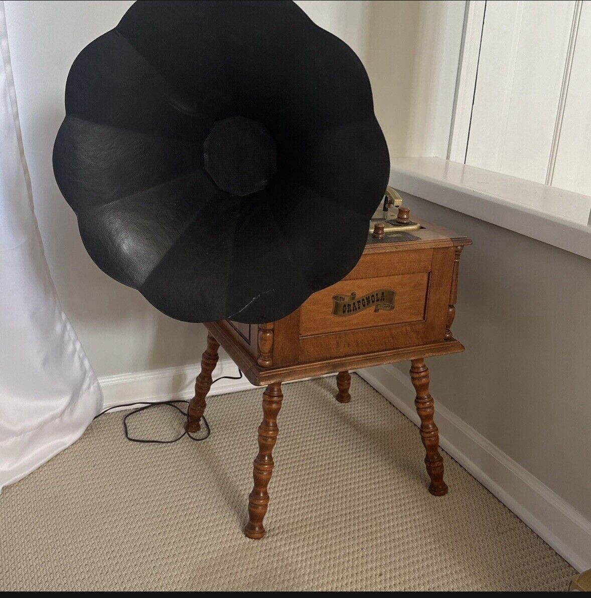 Vintage Grafonola 50s Tube Radio Record Player Working Condition With Gramophone