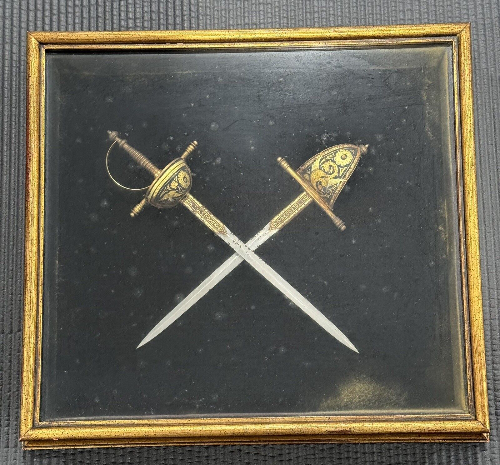 Rare Framed Vintage Toledo Spain Sword Letter Opener Set of 2 Ravinia Galleries