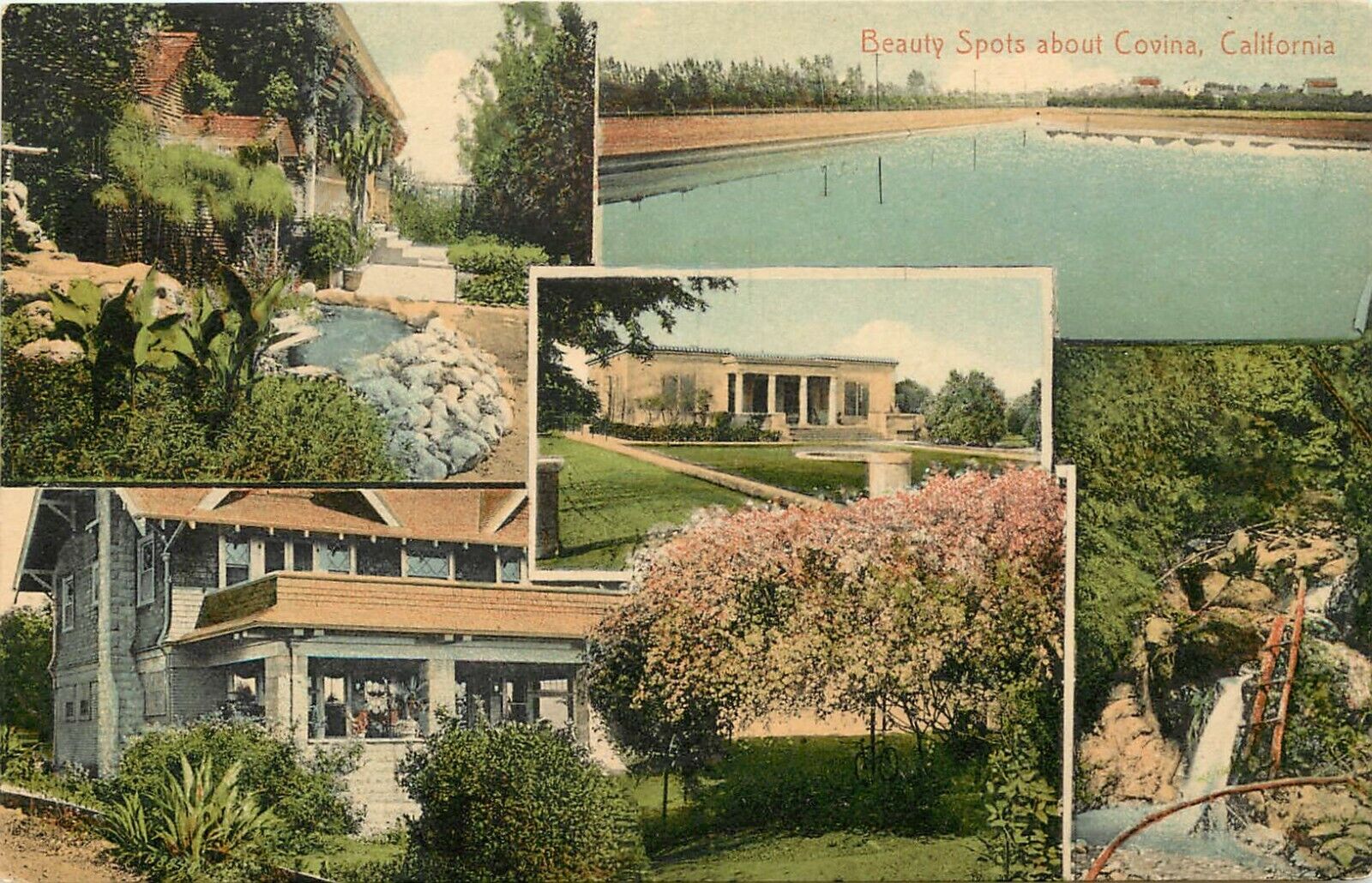 c1907 Multi-View Postcard; Beauty Spots about Covina CA San Gabriel Valley