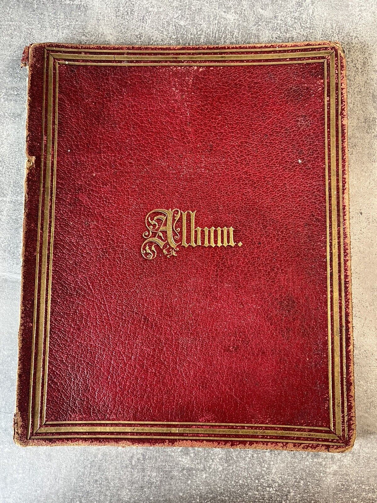 Manuscript Handwritten Poetry - 1874 to 1877 - Red Leather Book with Gold Gilt