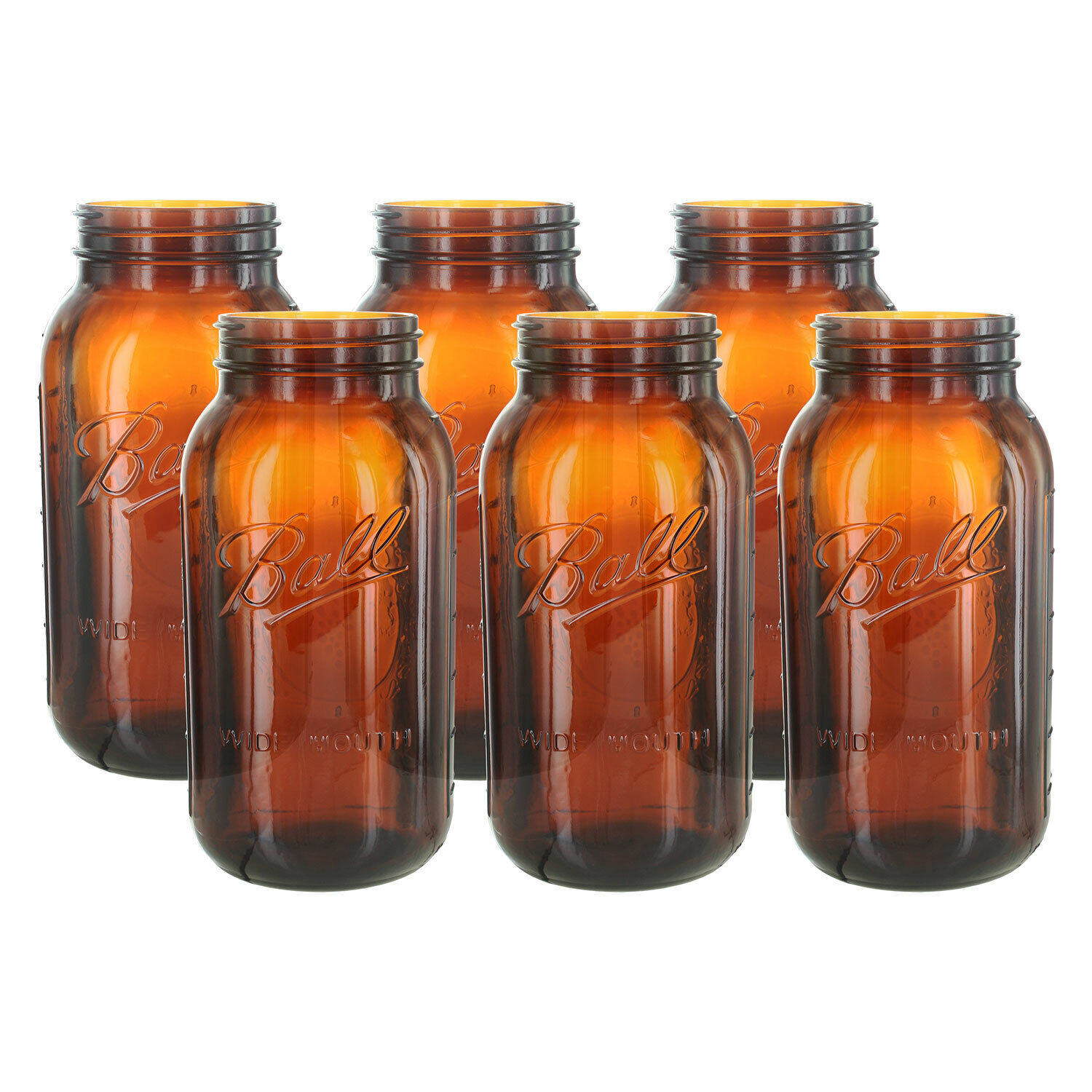 Ball Collection Elite 1/2 Gallon Wide Mouth Amber Canning Jar, Bulk, 6 Jars
